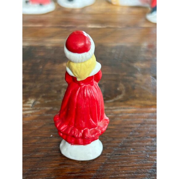 Set Of 6 Vintage Christmas Village Figurines Carolers Snowman Kids Holiday Decor - Picture 12 of 14